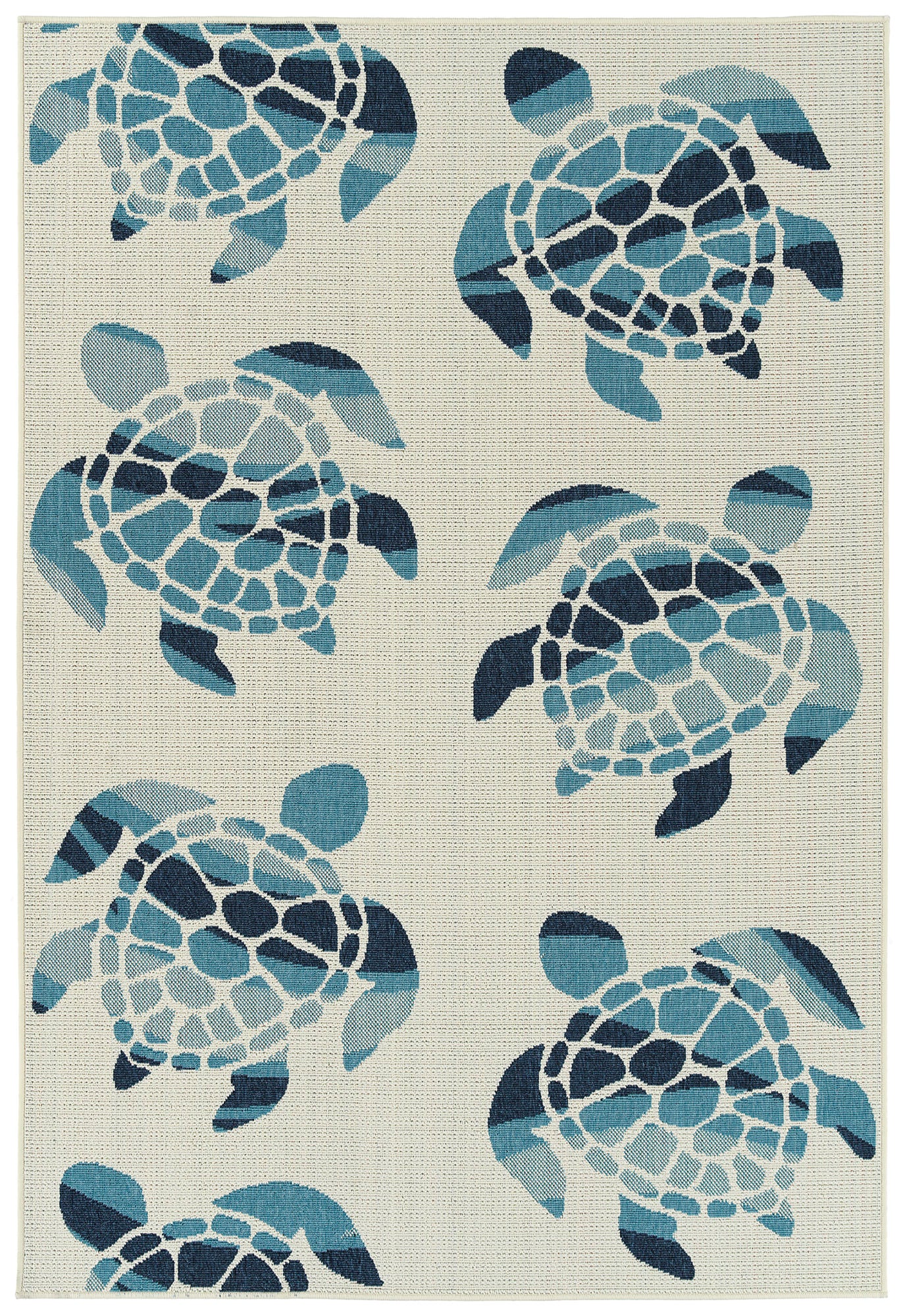 Kaleen Amalie Collection Ivory LtBlue Runner 2'2" x 8'