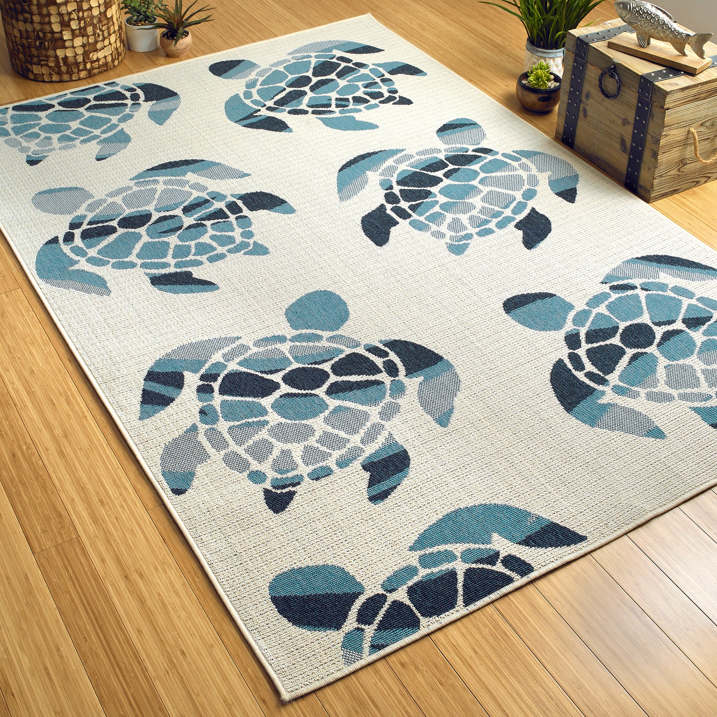 Kaleen Amalie Collection Ivory LtBlue Runner 2'2" x 8'