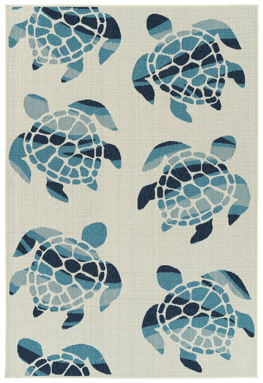 Kaleen Amalie Collection Ivory LtBlue Area Rug 7'2" x 10'5"