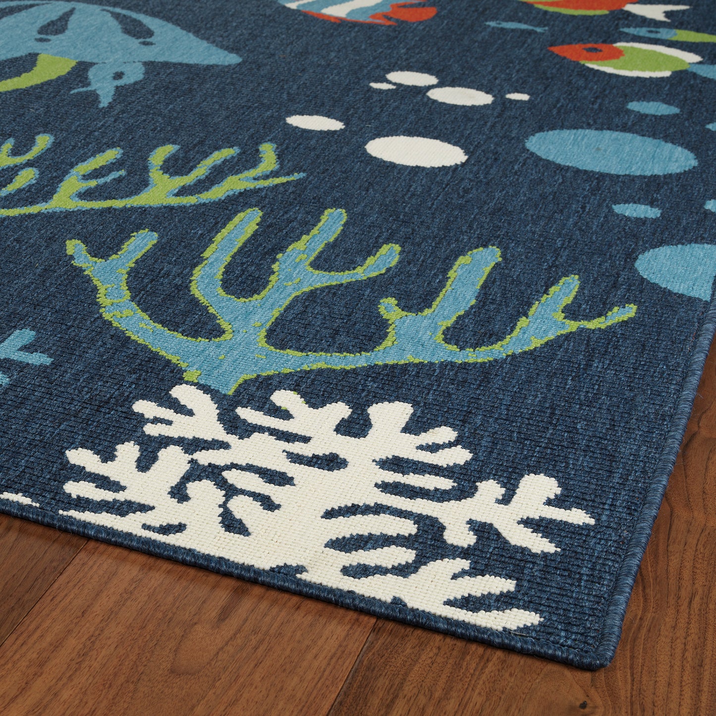Kaleen Amalie Collection Navy LtBlue Throw Rug 1'9" x 3'