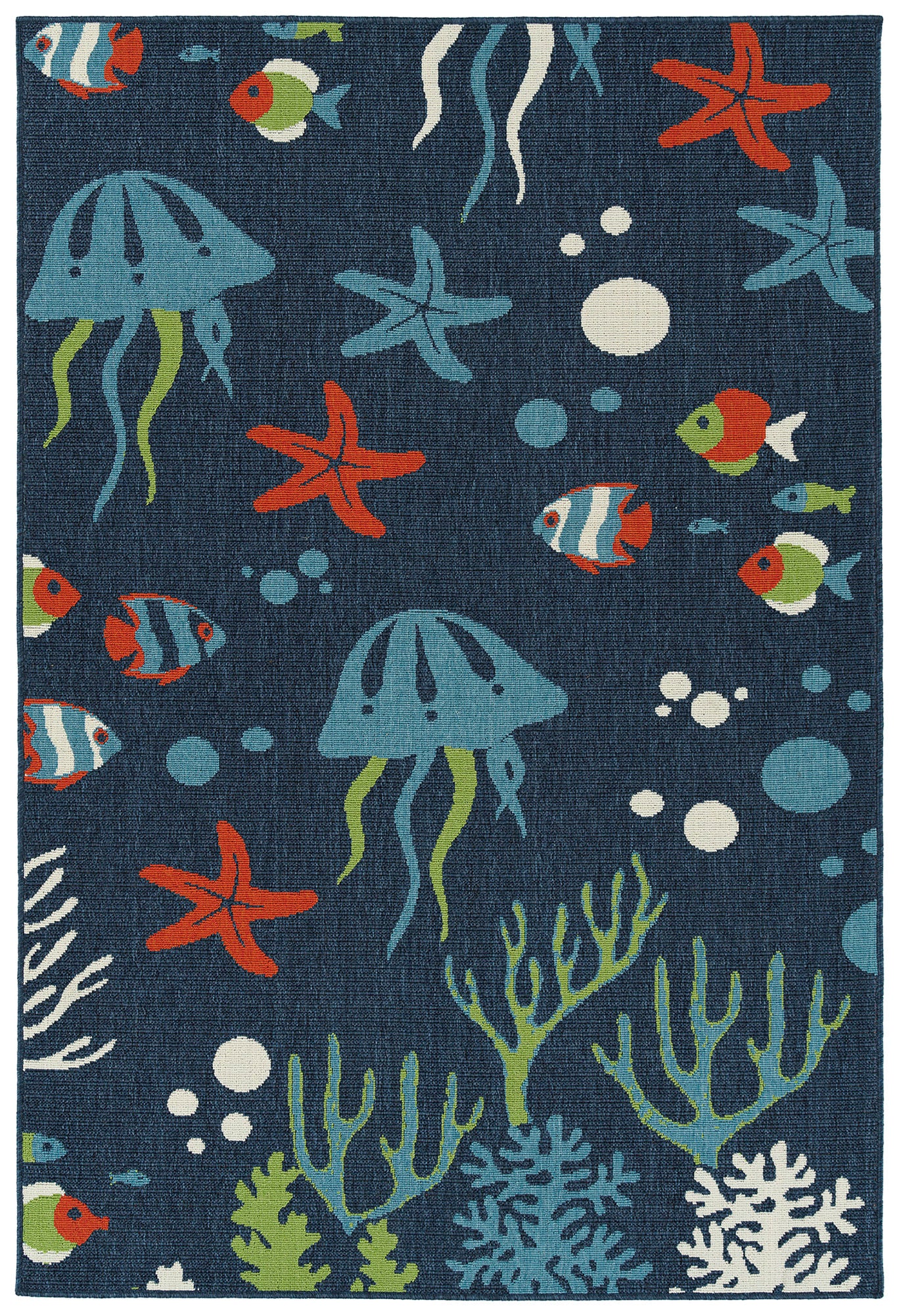 Kaleen Amalie Collection Navy LtBlue Runner 2'2" x 8'