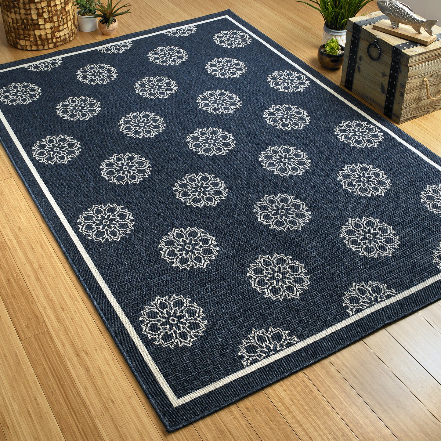 Kaleen Amalie Collection AML07-22 Navy Area Rug 7'2" x 10'5"