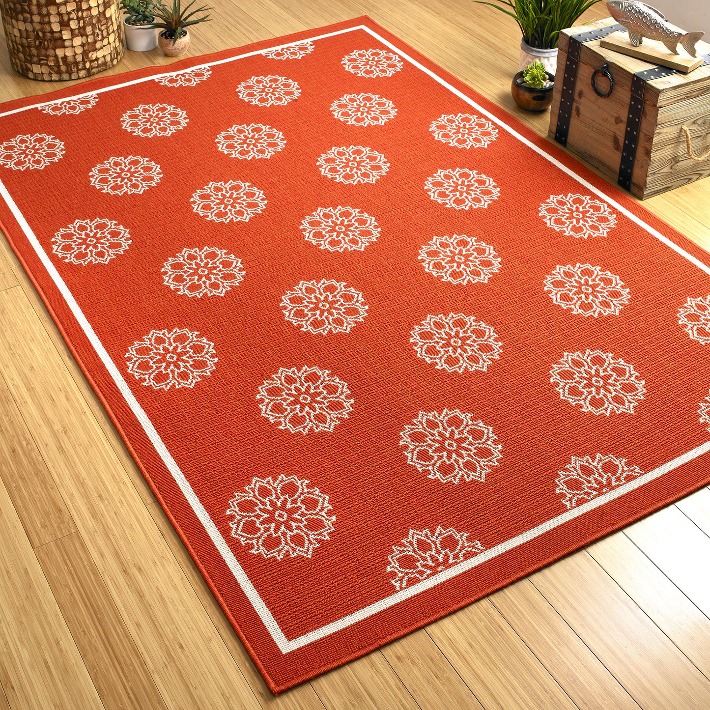 Kaleen Amalie Collection AML07-32 Tangerine Area Rug 5' x 7'6"