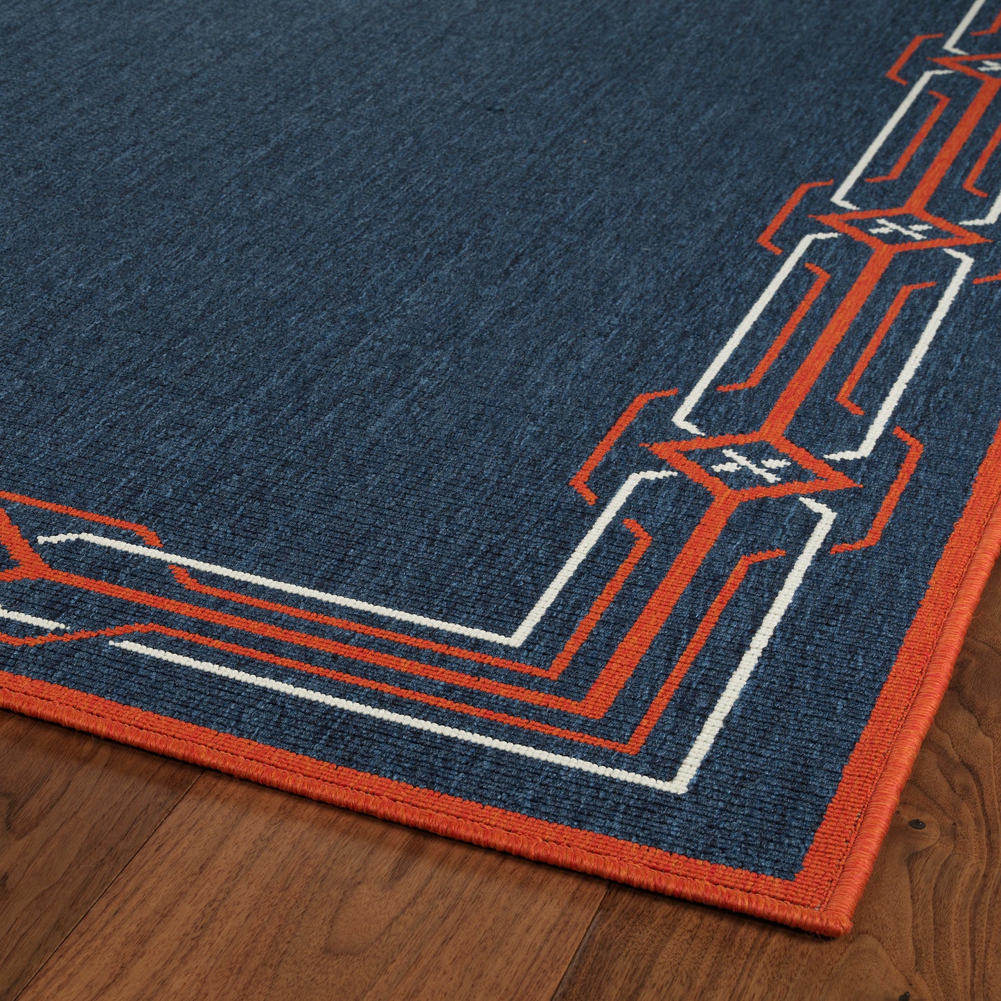 Kaleen Amalie Collection Navy Tangerine Runner 2'2" x 8'