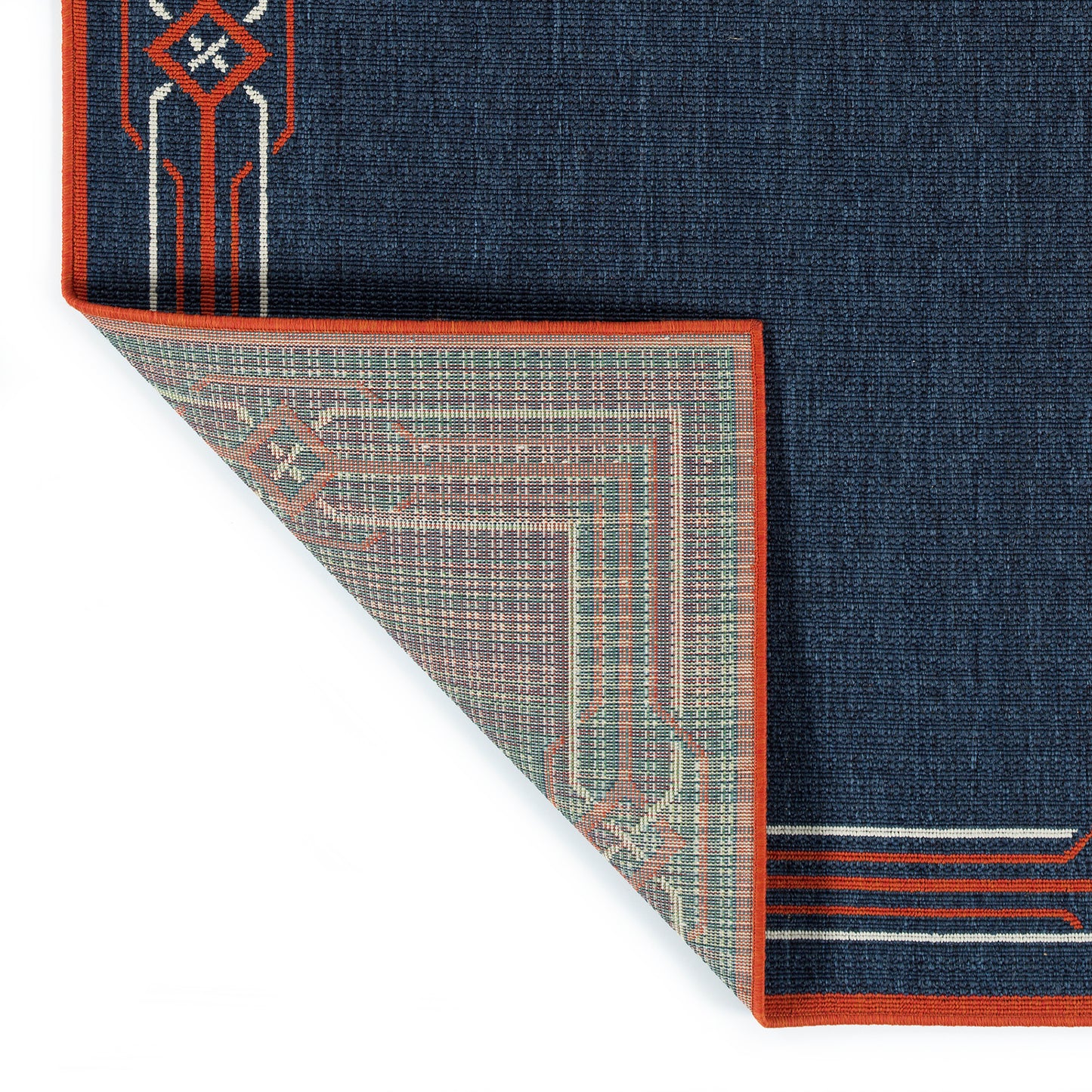Kaleen Amalie Collection Navy Tangerine Runner 2'2" x 8'