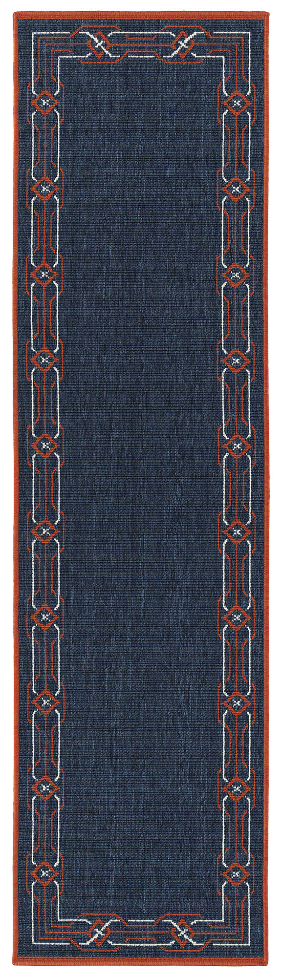 Kaleen Amalie Collection Navy Tangerine Throw Rug 1'9" x 3'
