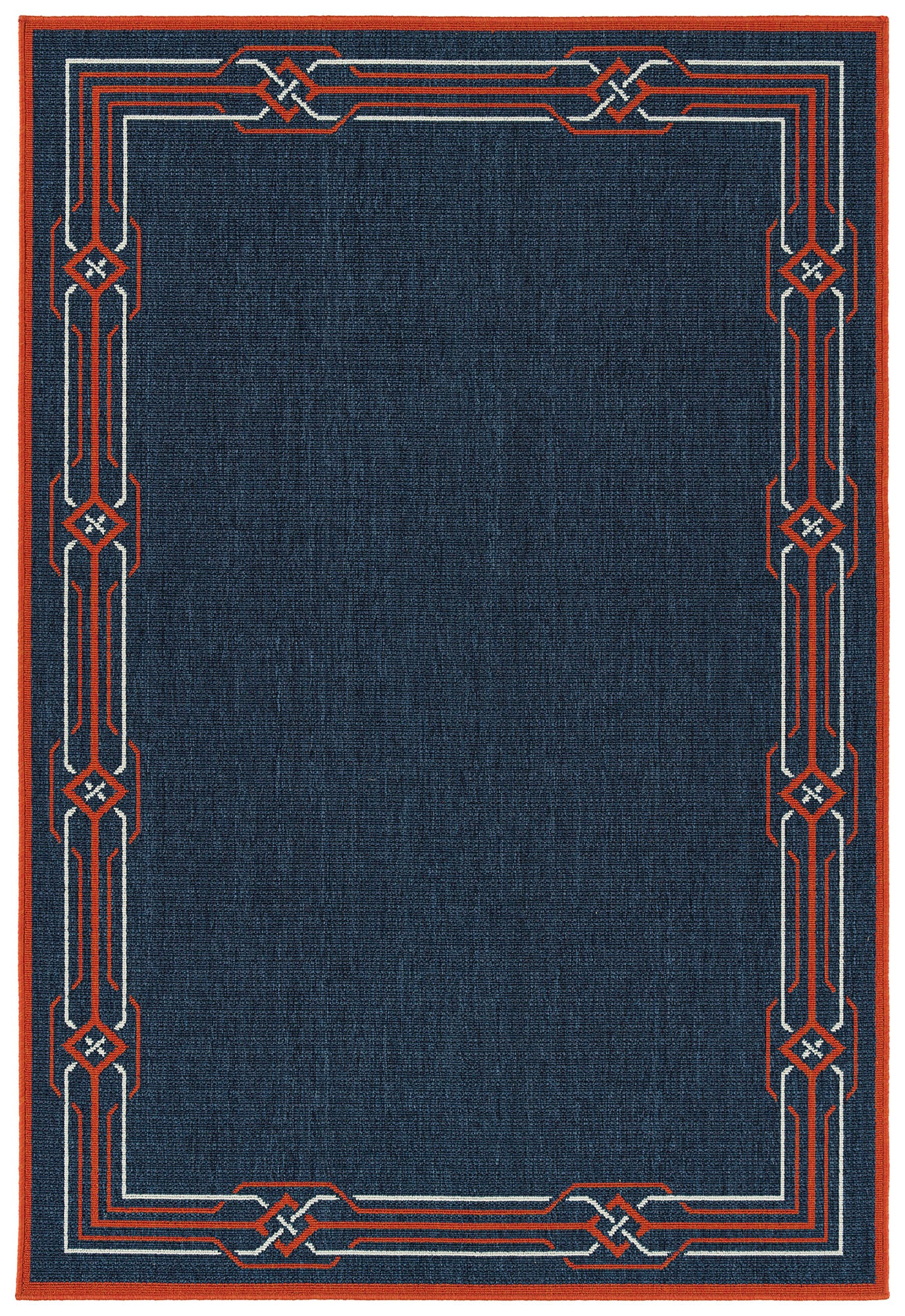 Kaleen Amalie Collection Navy Tangerine Runner 2'2" x 8'