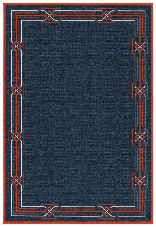Kaleen Amalie Collection Navy Tangerine Area Rug 5' x 7'6"