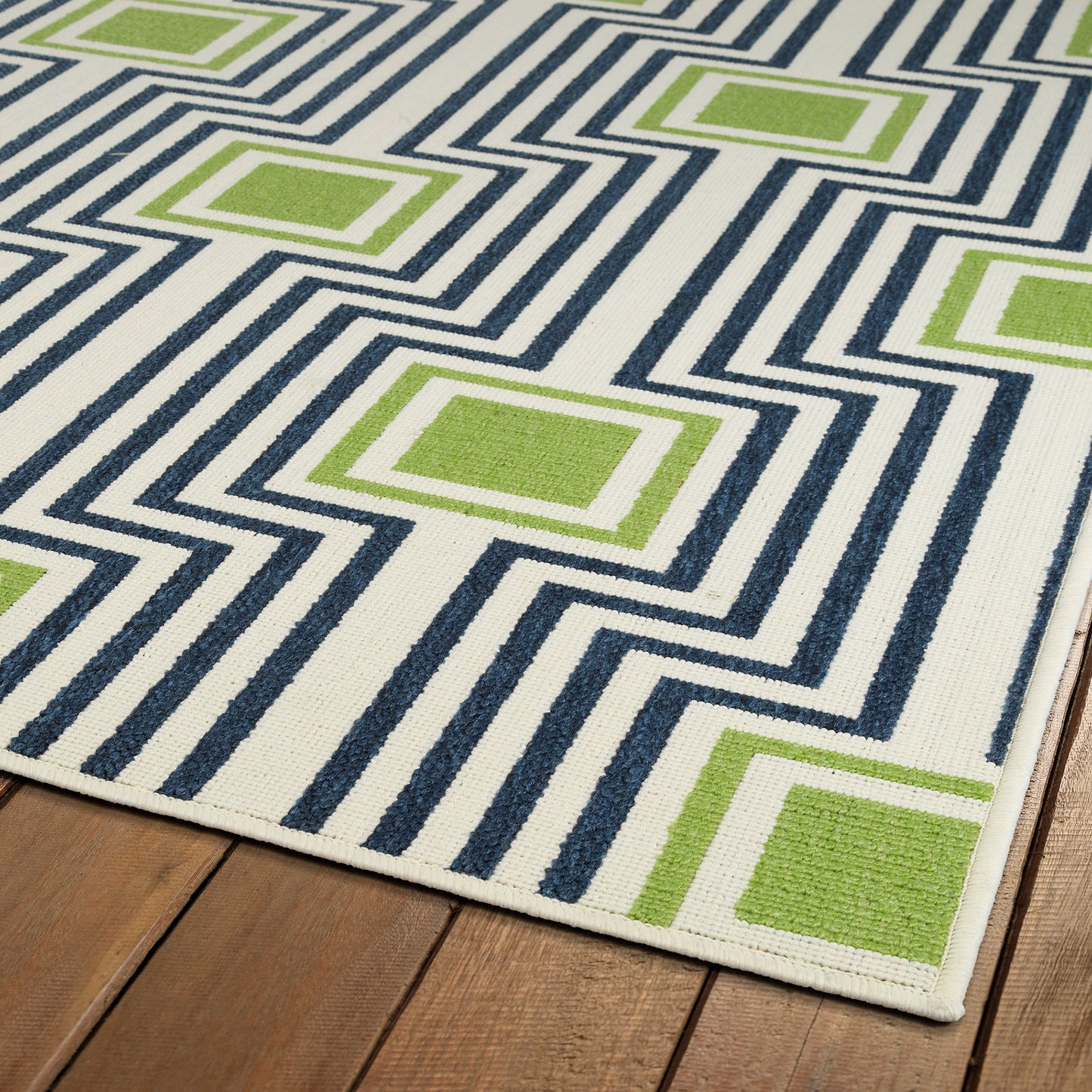 Kaleen Amalie Collection Navy LimeGreen Throw Rug 1'9" x 3'