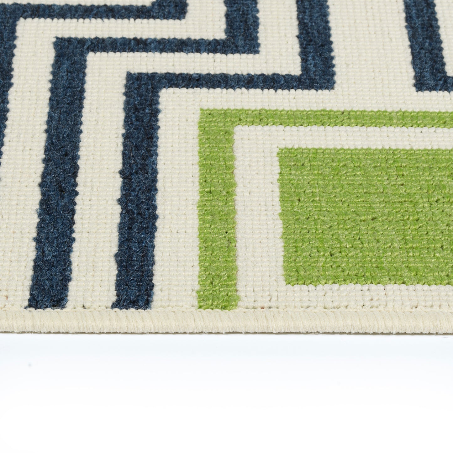 Kaleen Amalie Collection Navy LimeGreen Throw Rug 1'9" x 3'