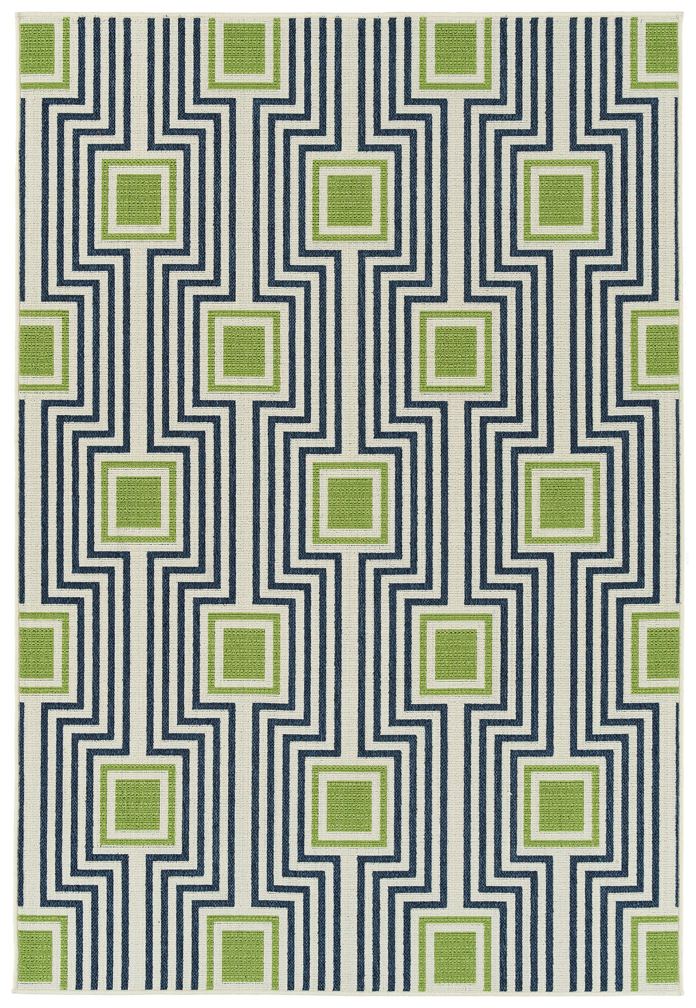 Kaleen Amalie Collection Navy LimeGreen Throw Rug 1'9" x 3'