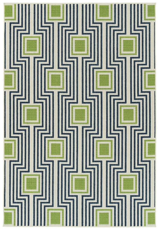 Kaleen Amalie Collection Navy LimeGreen Area Rug 7'2" x 10'5"