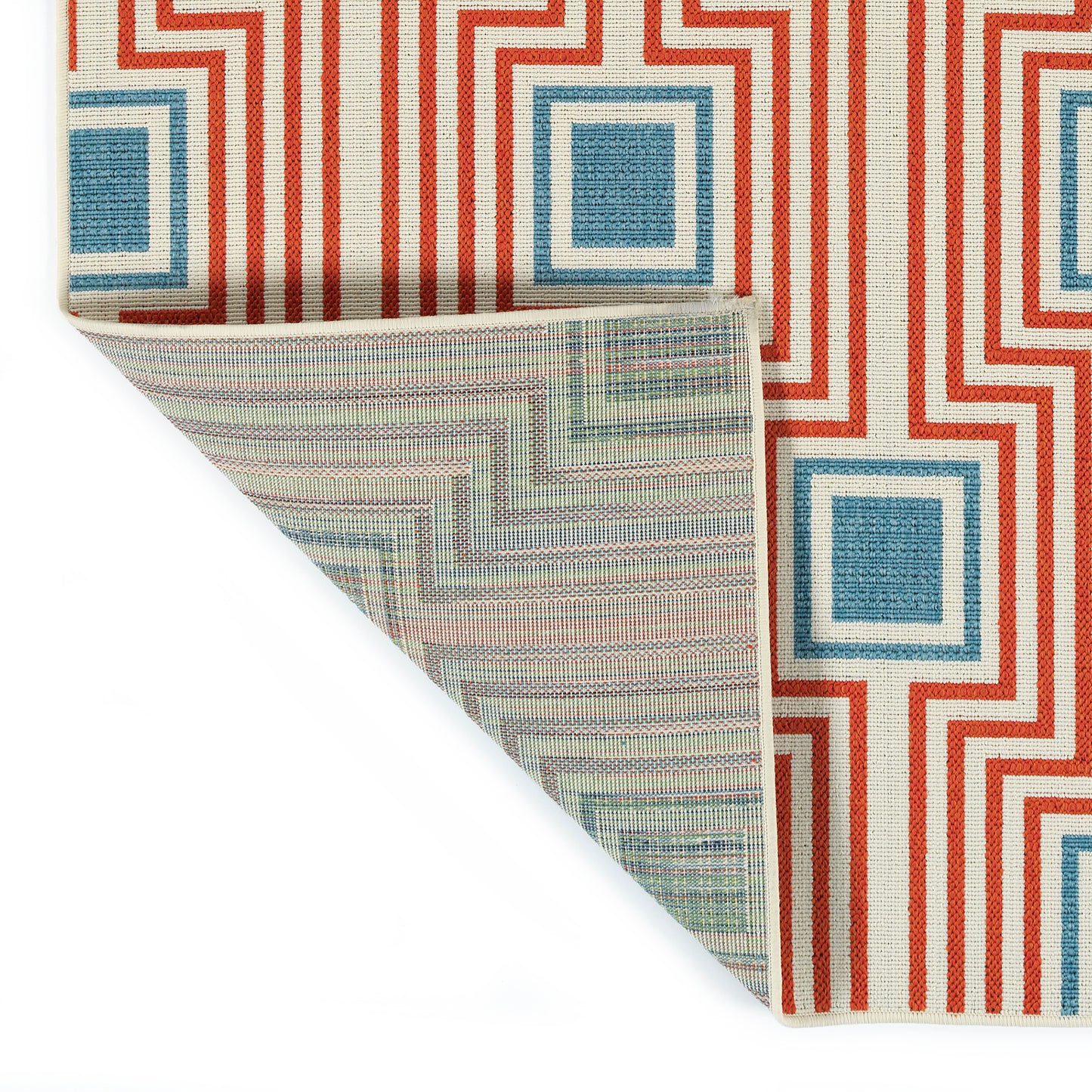 Kaleen Amalie Collection Tangerine LtBlue Throw Rug 1'9" x 3'