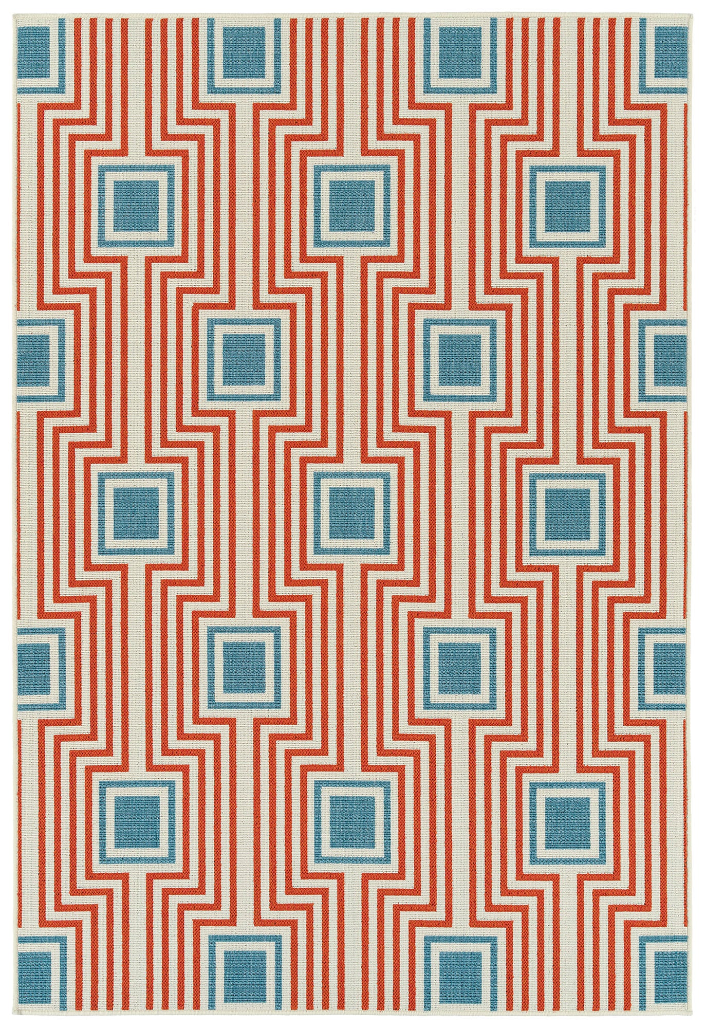 Kaleen Amalie Collection Tangerine LtBlue Area Rug 5' x 7'6"