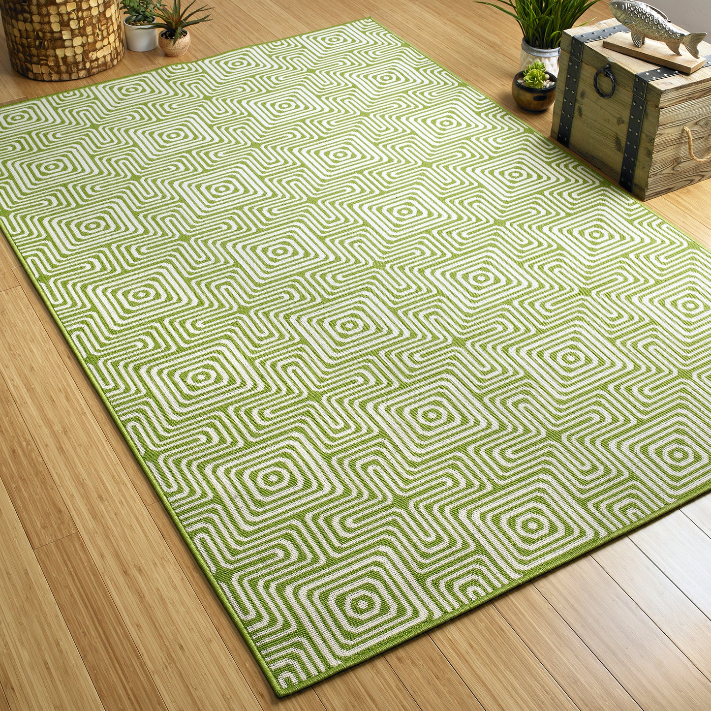 Kaleen Amalie Collection AML10-96 Lime Green Throw Rug 1'9" x 3'