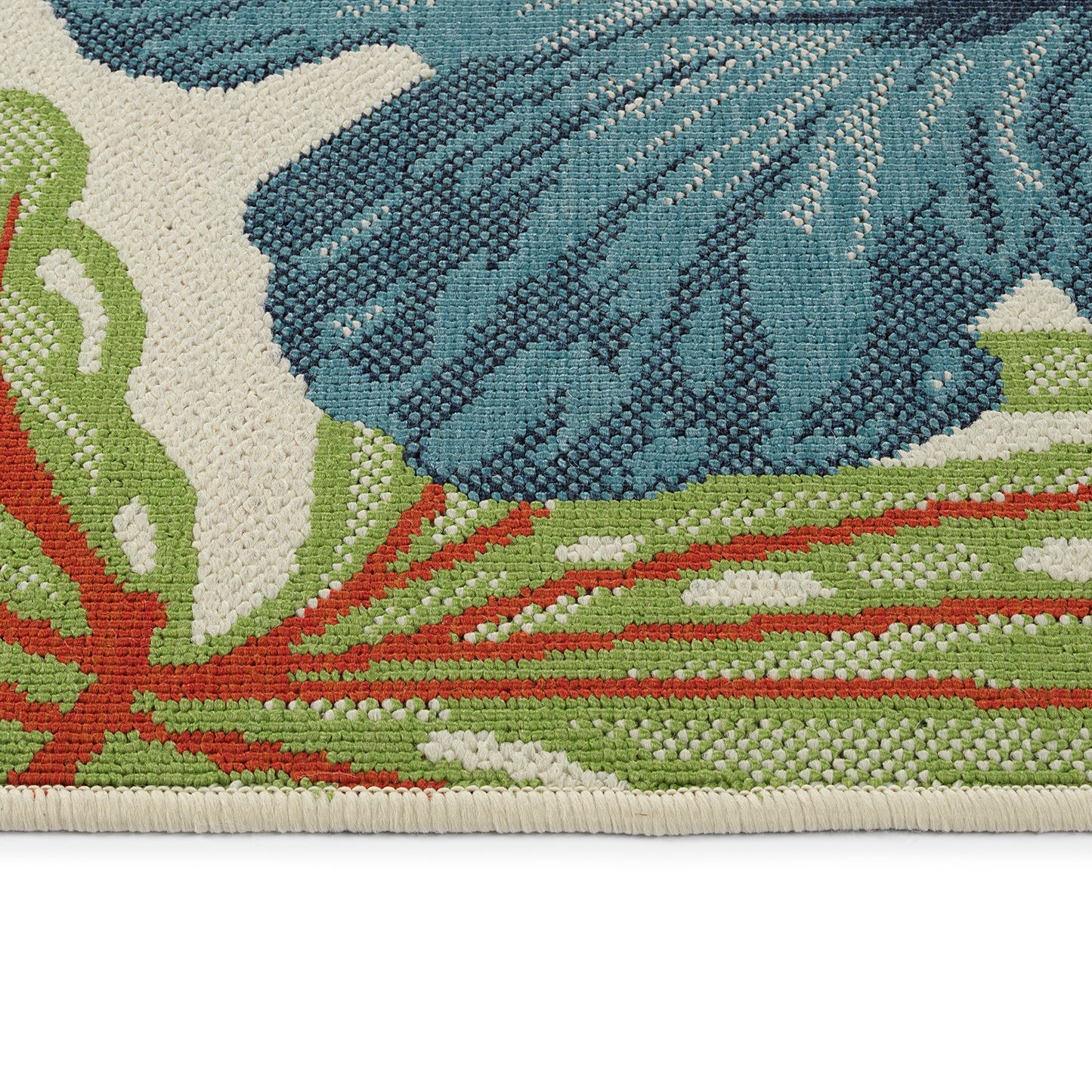 Kaleen Amalie Collection Ivory Blue Throw Rug 1'9" x 3'