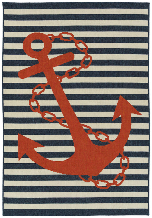 Kaleen Amalie Collection AML14-22 Navy Area Rug 5' x 7'6"
