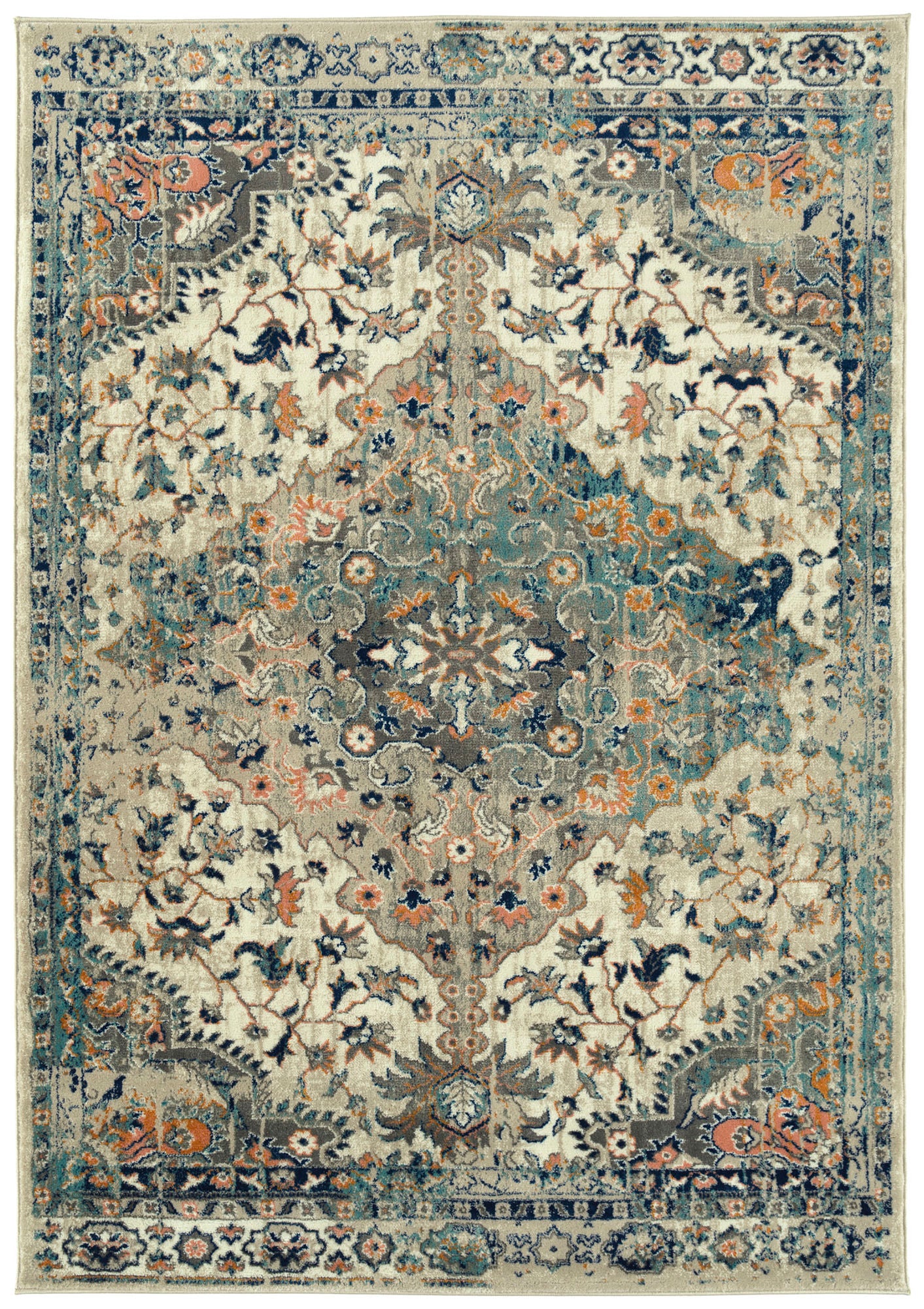Kaleen Ania Collection Orange Robbin'sEggs Area Rug 7'10" x 10'