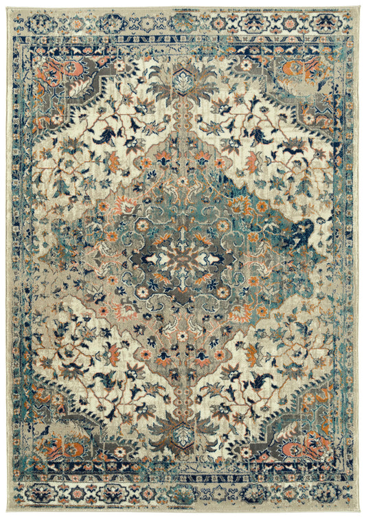 Kaleen Ania Collection Orange Robbin'sEggs Area Rug 7'10" x 10'