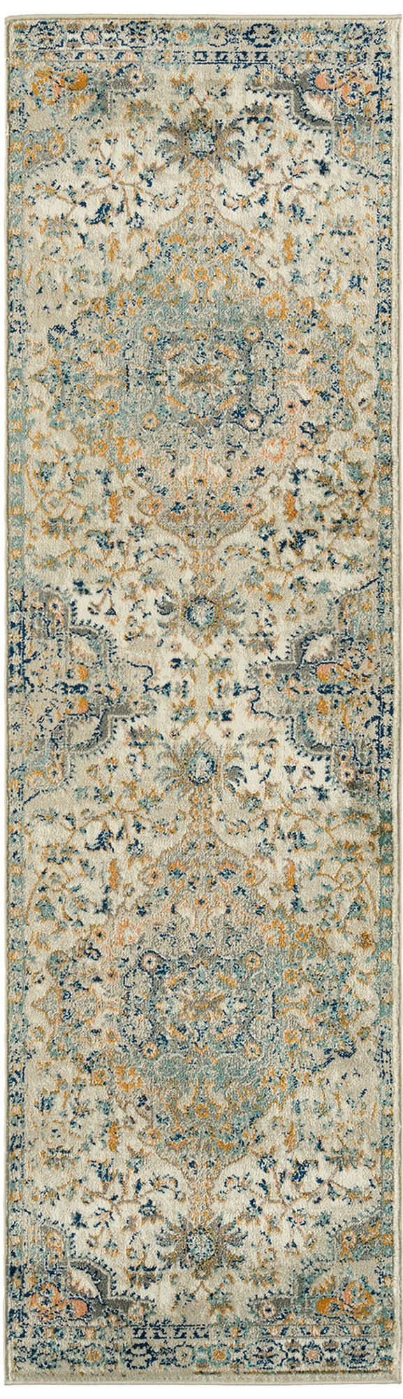 Kaleen Ania Collection Orange Robbin'sEggs Runner 2'3" x 8'