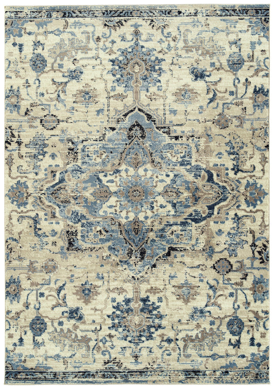 Kaleen Ania Collection Light Blue Area Rug 7'10" x 10'