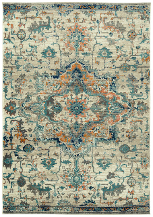 Kaleen Ania Collection Orange Sand Area Rug 7'10" x 10'