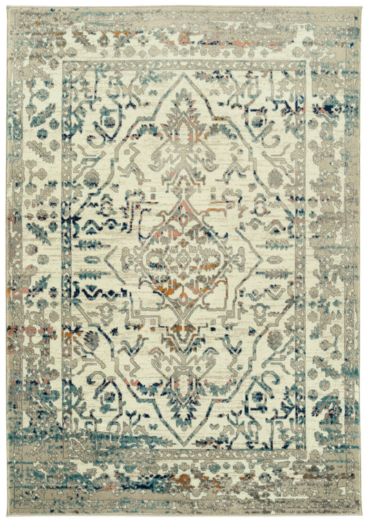 Kaleen Ania Collection Cream Orange Area Rug 7'10" x 10'