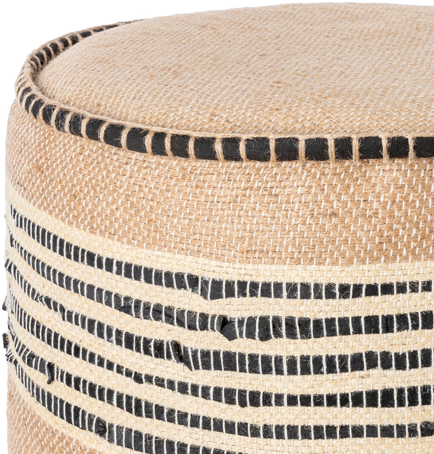 Surya Aarzoo Beige Ottoman 18"H X 20"W X 20"D