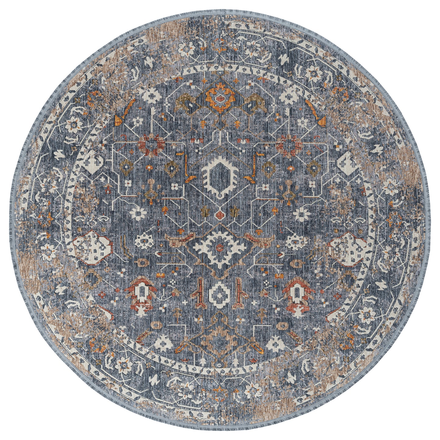 Kaleen Artundra Collection Dark Denim  Area Rug 5'3" x 5'3"