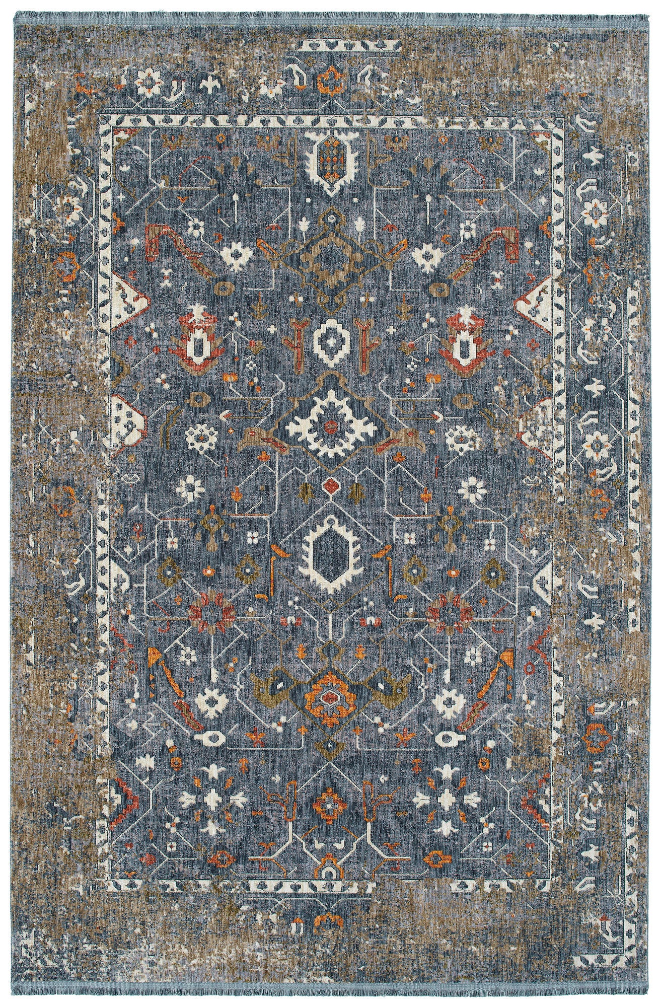 Kaleen Artundra Collection Dark Denim  Runner 2'3" x 11'7"