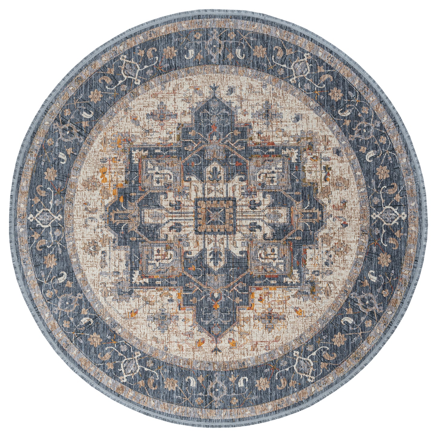 Kaleen Artundra Collection Dark Navy Area Rug 7'10" x 7'10"