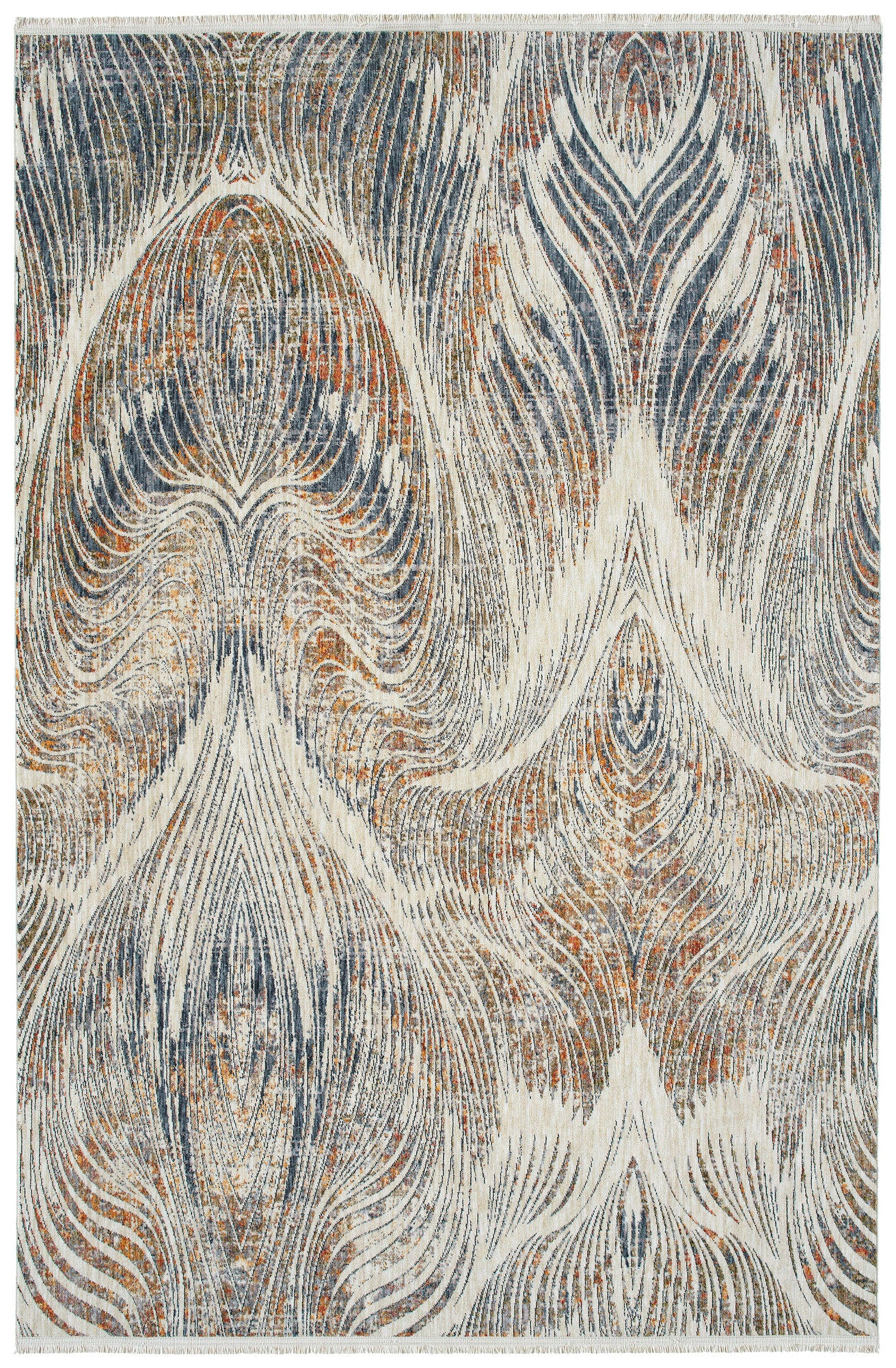 Kaleen Artundra Collection Ivory Denim Area Rug 5'3" x 7'3"