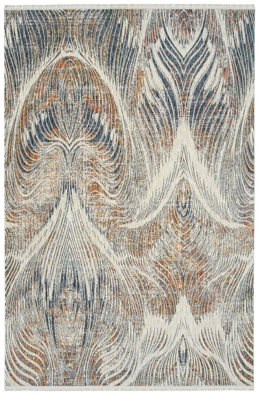 Kaleen Artundra Collection Ivory Denim Area Rug 5'3" x 7'3"