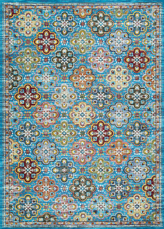 Couristan Gypsy Nameh Blue Topaz Runner Rug 2'3" x 7'6"