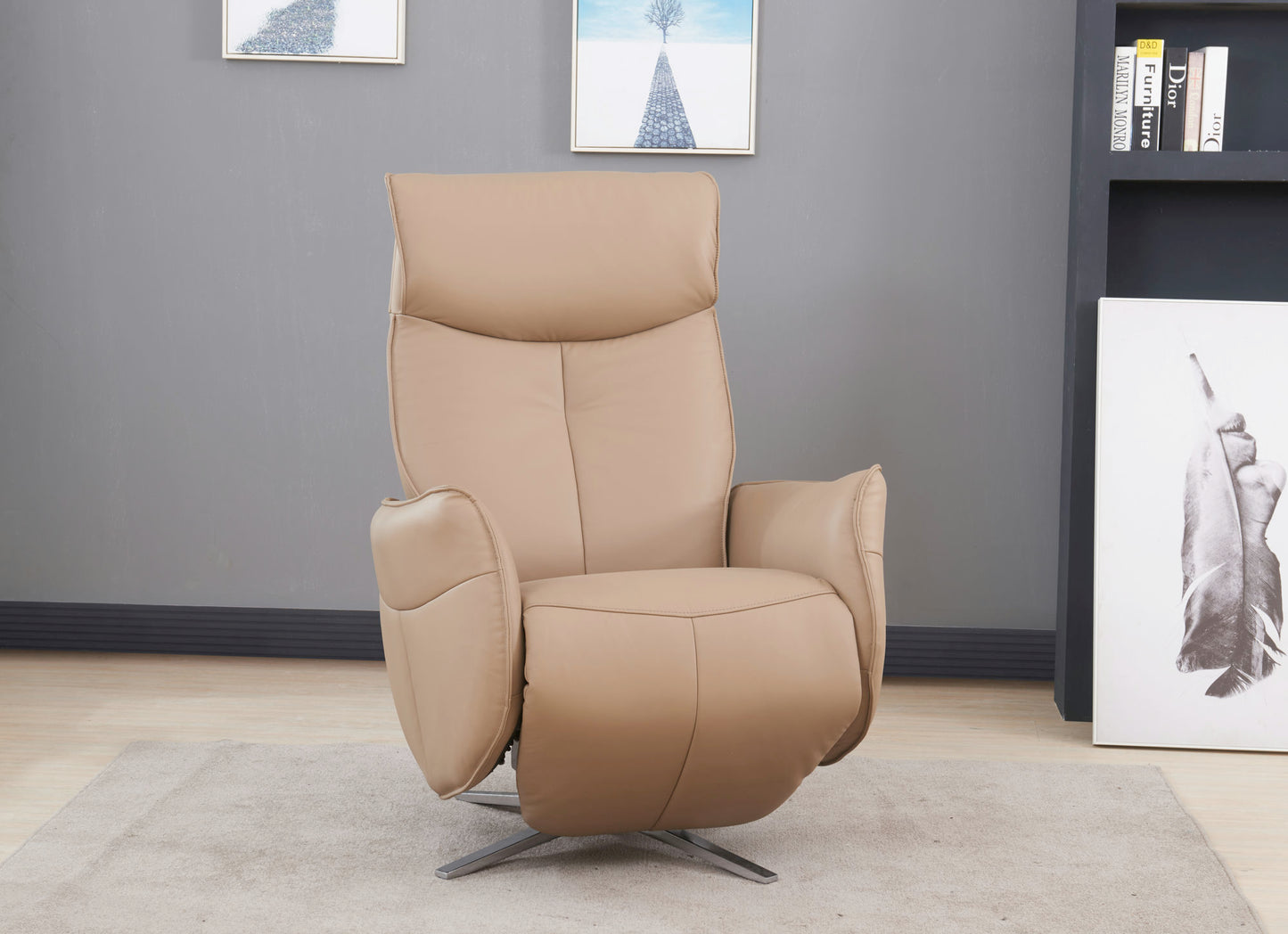 15P-1141 Ardon Swivel Pedestal Power Recliner, Capri Nomad