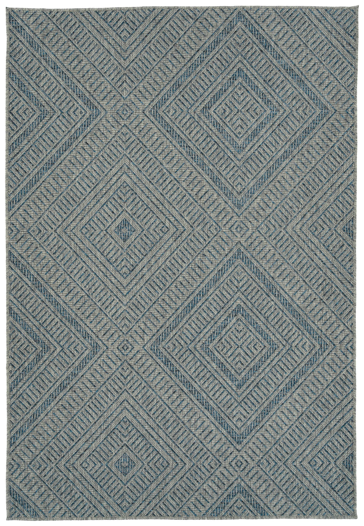 Kaleen Bacalar Collection Blue Sliver Throw Rug 2' x 3'