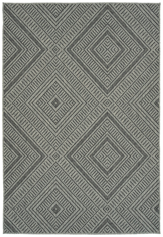 Kaleen Bacalar Collection BAC02-38 Charcoal Area Rug 5'3" x 7'6"