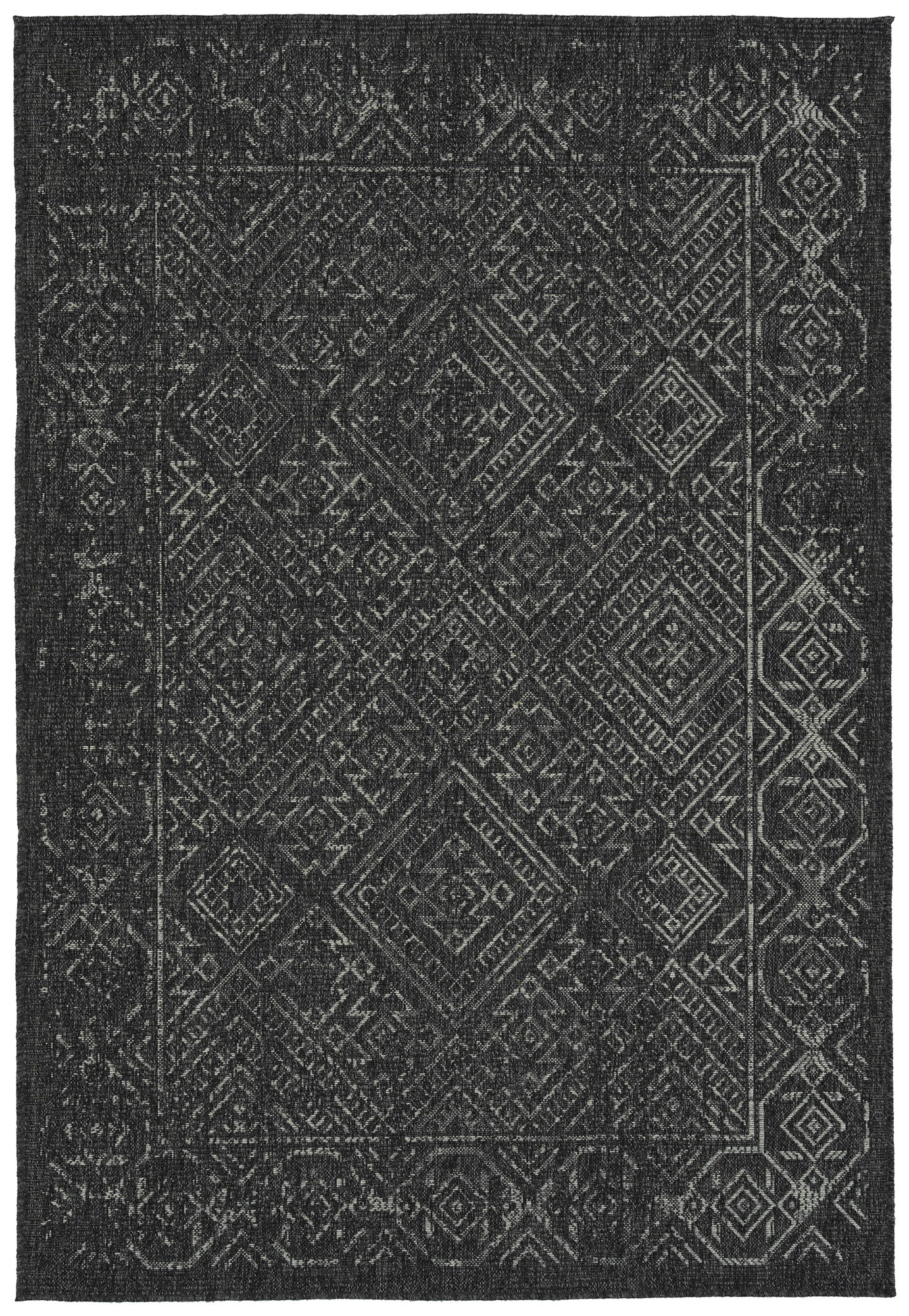 Kaleen Bacalar Collection Dark Charcoal Runner 2' x 6'