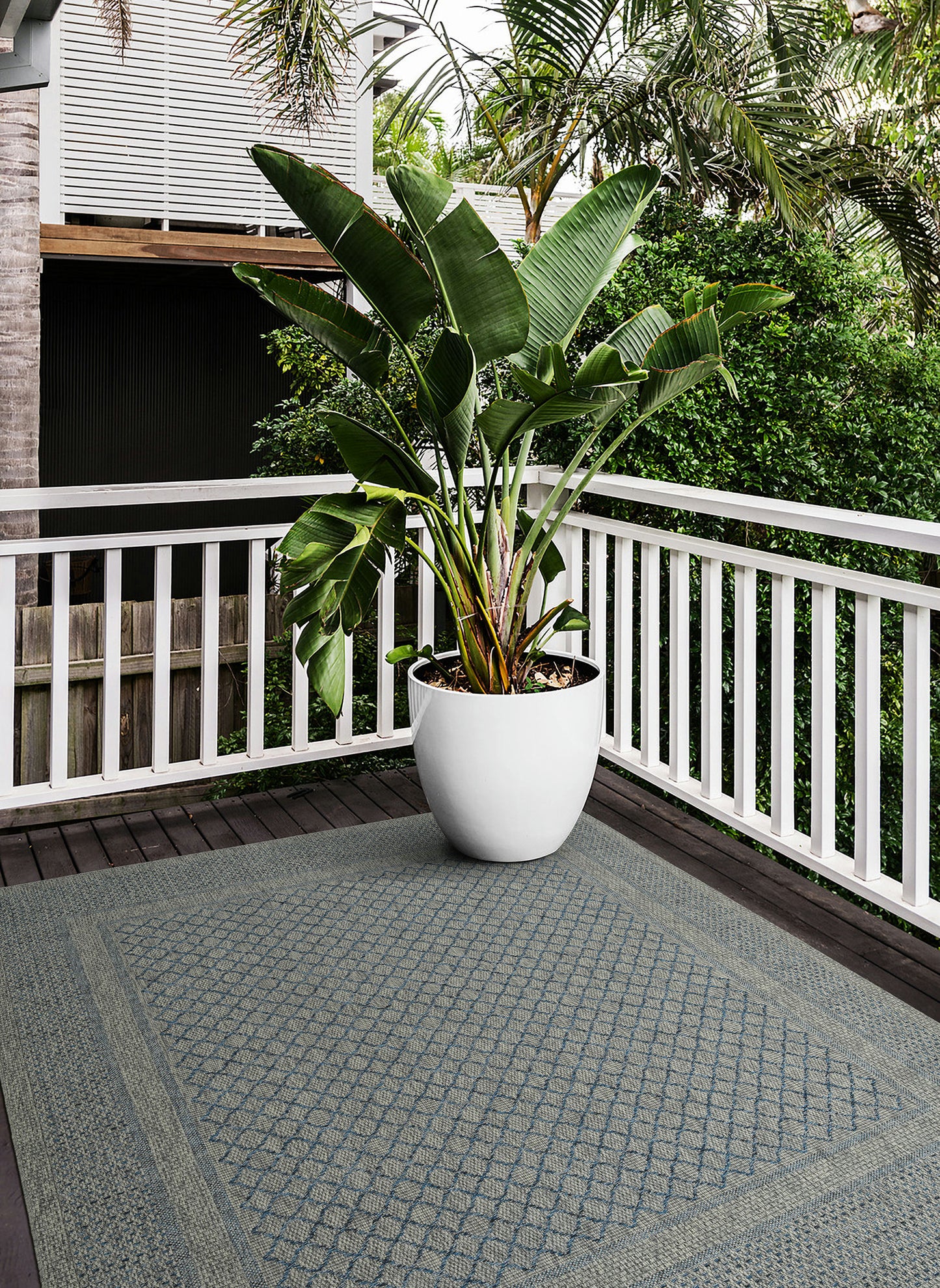 Kaleen Bacalar Collection BAC08-17 Blue Area Rug 5'3" x 7'6"