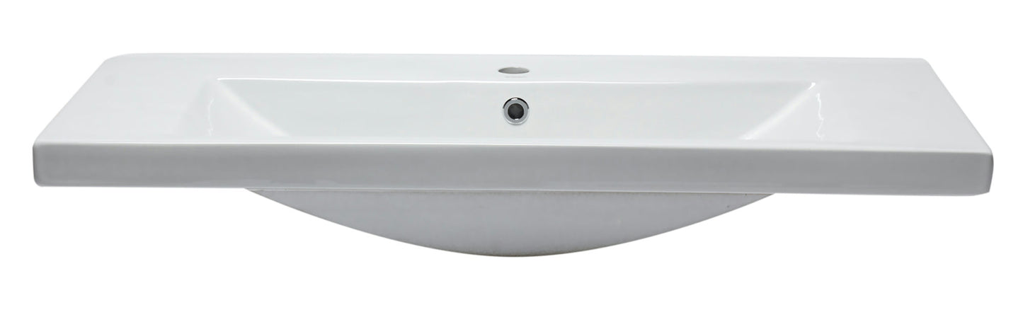 EAGO BH002 White Ceramic 40"x19" Rectangular Drop In Sink
