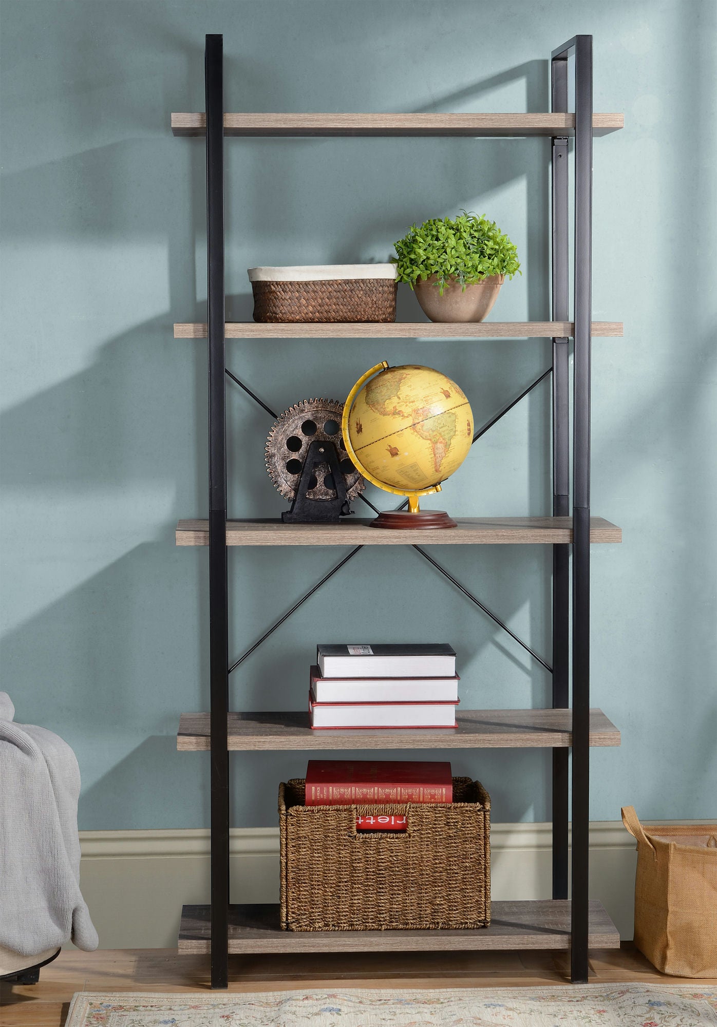 5 Shelf Open Storage Bookshelf
