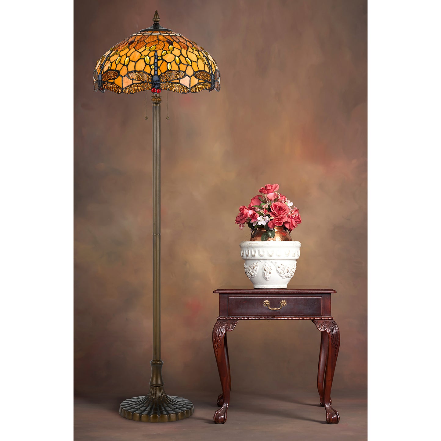 Antique brass Metal Tiffany - Floor lamp