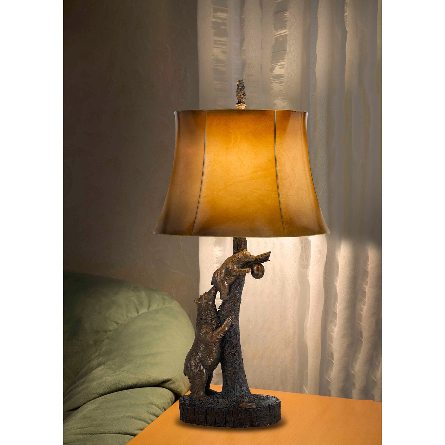 Antique bronze Resin Bear - Table lamp, BO-2731TB