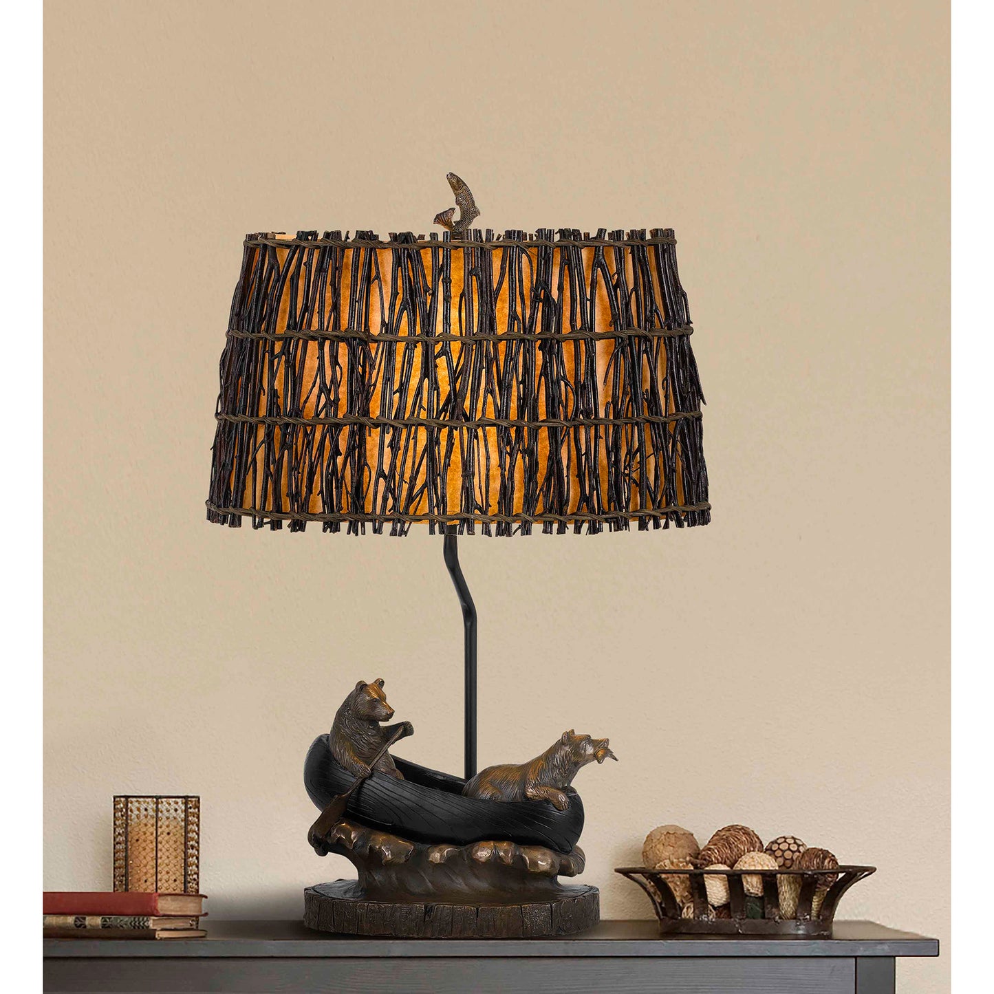 Antique bronze Resin Bear - Table lamp, BO-2732TB