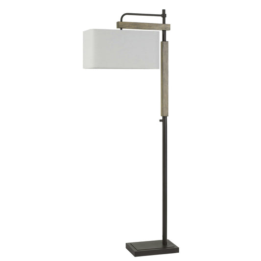 Brozne/wood Metal/pine wood Alloa - Floor lamp