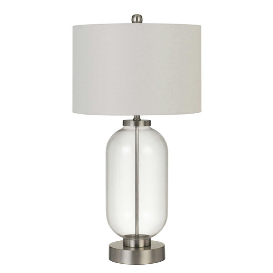 Brushed steel/clear glass Metal/glass Sycamore - Table lamp