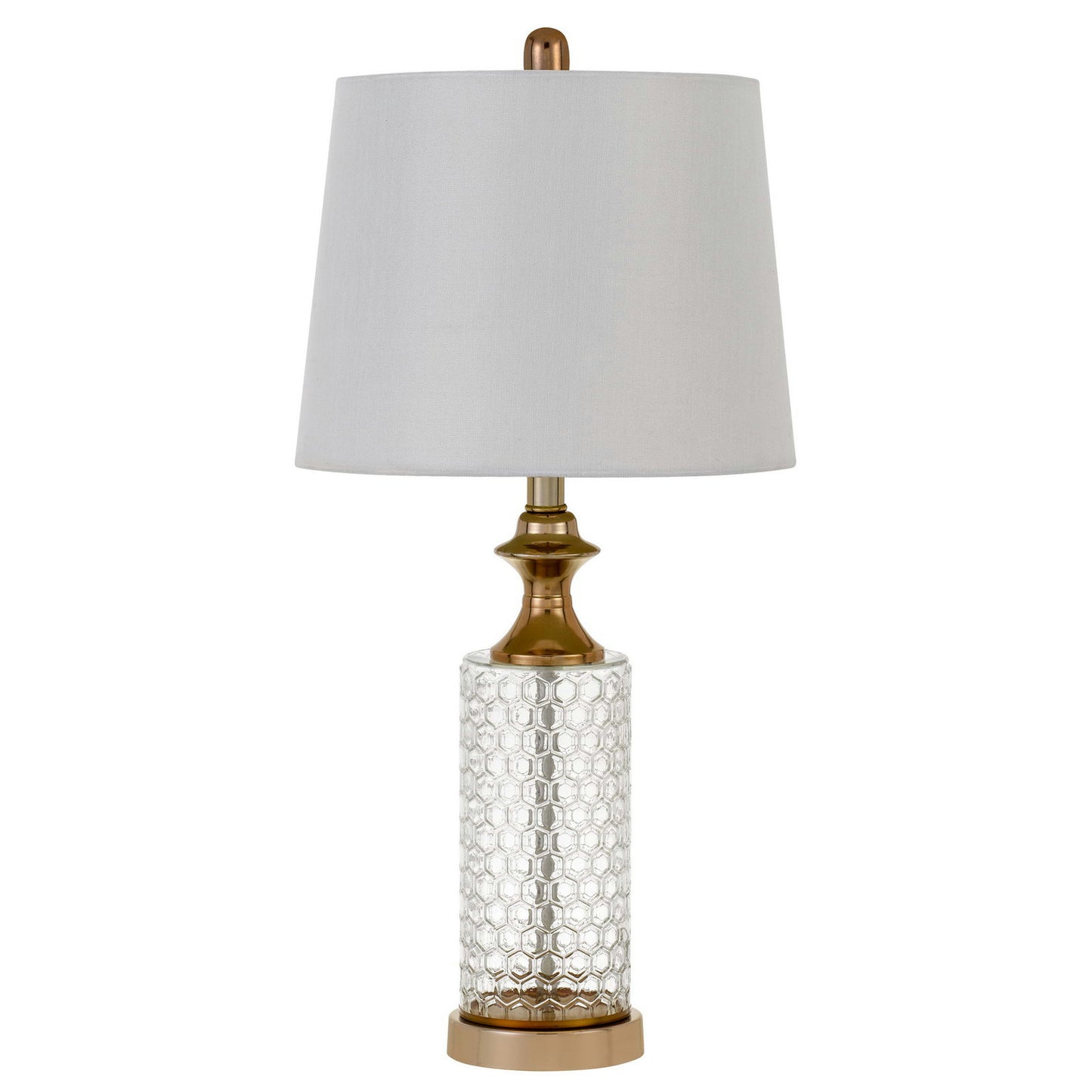 Clear/copper Metal Breda - 2 pc.table lamp set