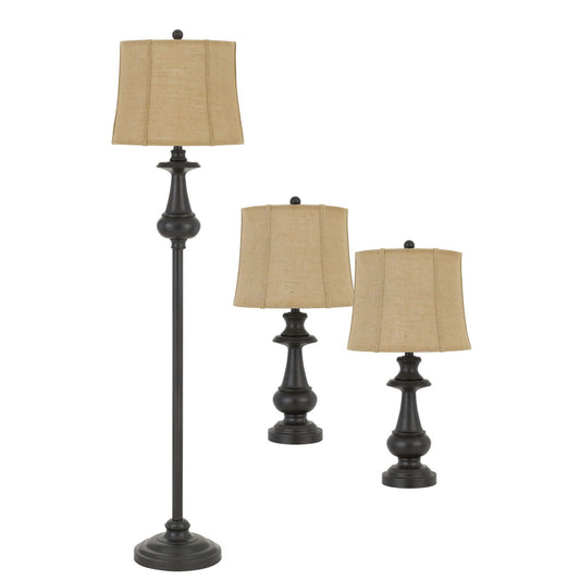 Dark bronze Metal 3 pc package - 3 pcs.table and floor lamp set, BO-2962-3