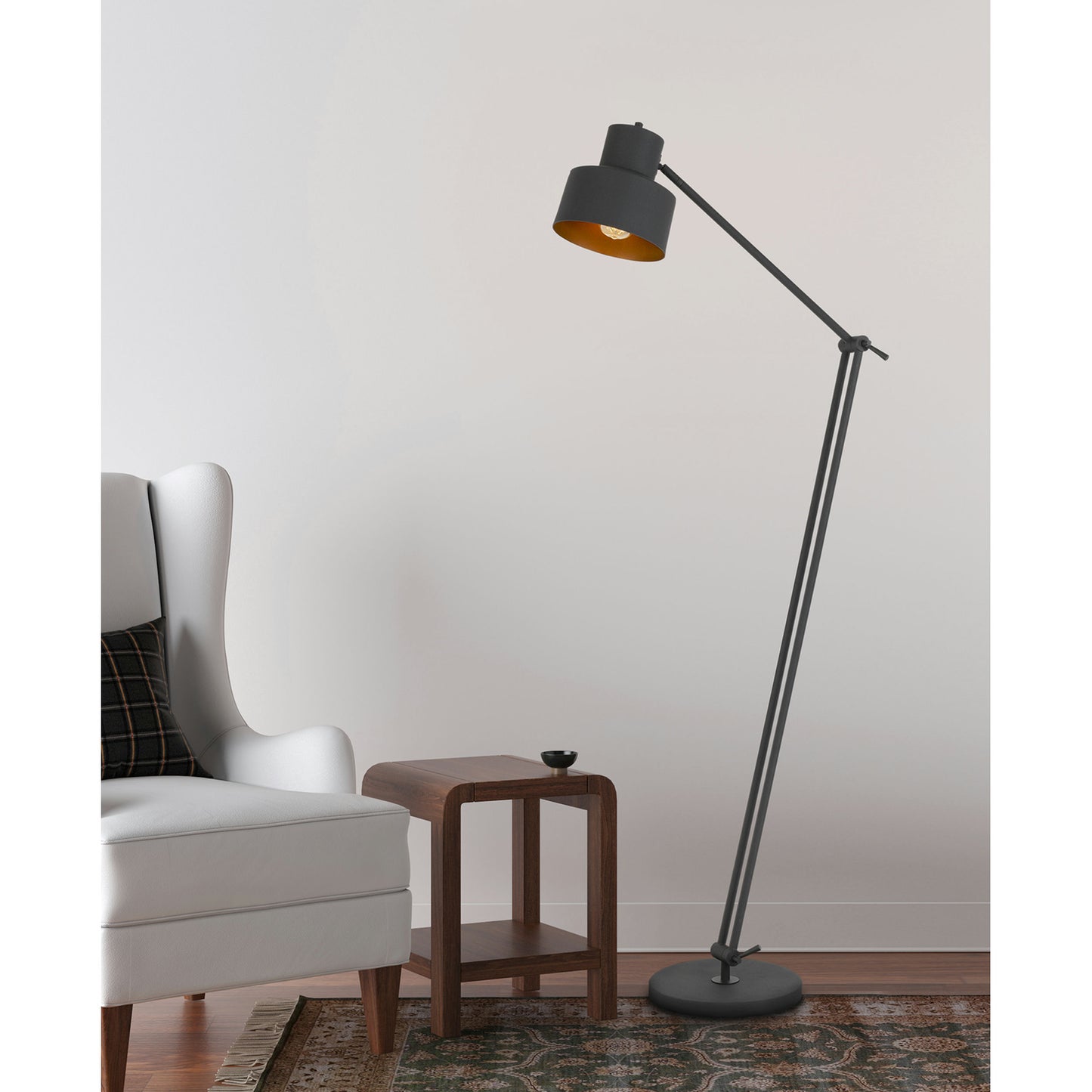 Matte black Metal Davidson - Floor lamp