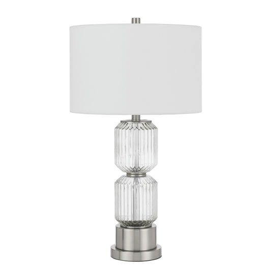 Brushed steel/glass Metal Bresso - Table lamp